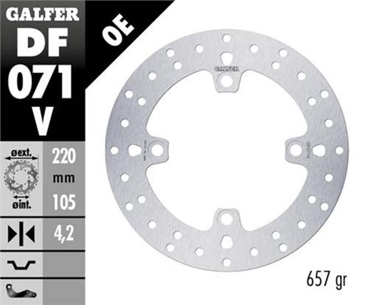 DISCO FRENO MOTO GALFER HONDA DYLAN SH PS 220 X58  4T ( NG 451)